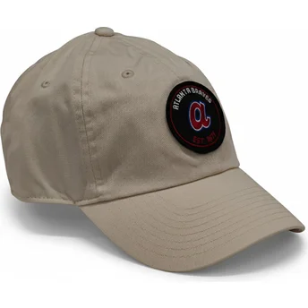 Verstellbare beigefarbene Kappe Club Unstructured Organic Cotton der Atlanta Braves MLB von Nike