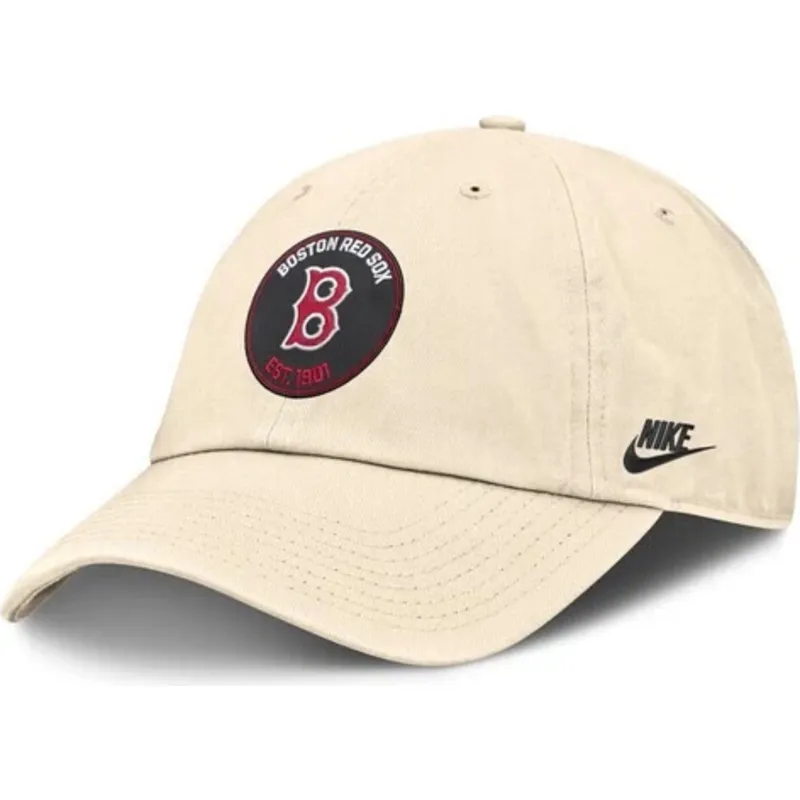 petten-gebogen-beige-verstelbare-band-club-unstructured-organic-cotton-van-boston-red-sox-mlb-van-nike
