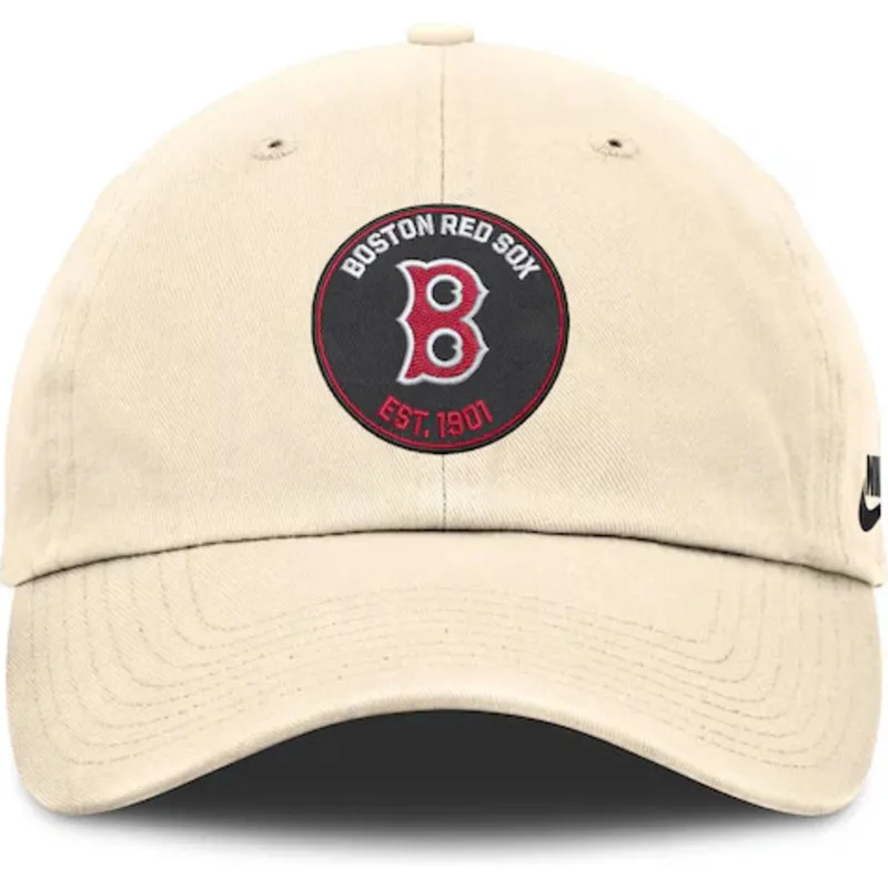 petten-gebogen-beige-verstelbare-band-club-unstructured-organic-cotton-van-boston-red-sox-mlb-van-nike