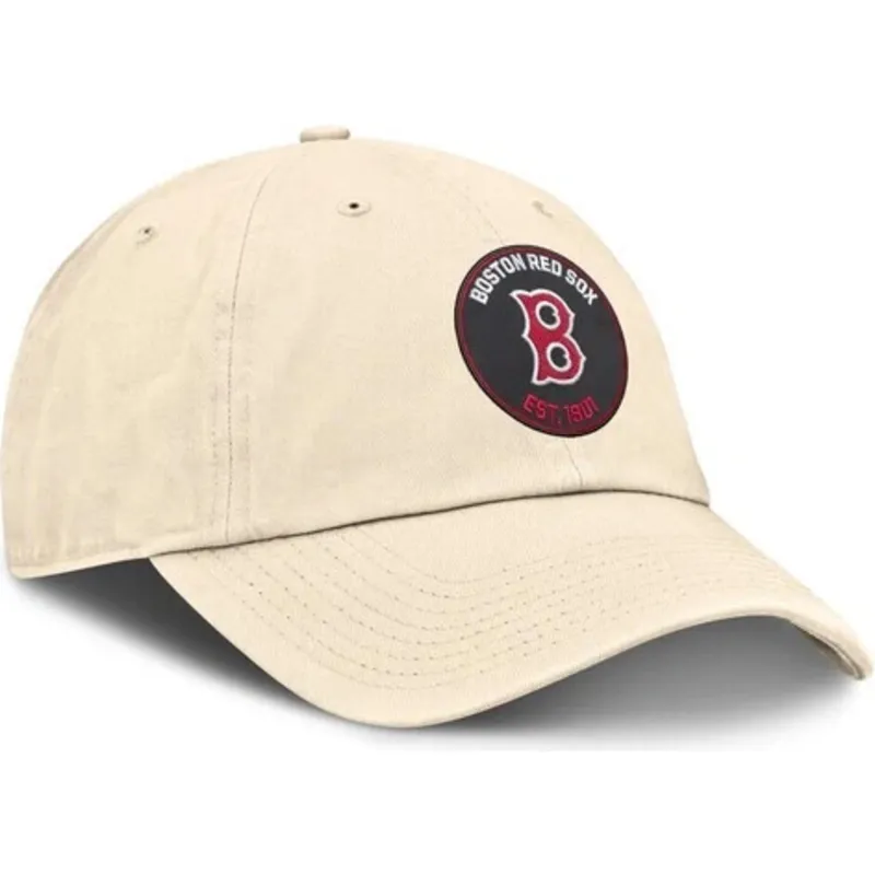 petten-gebogen-beige-verstelbare-band-club-unstructured-organic-cotton-van-boston-red-sox-mlb-van-nike