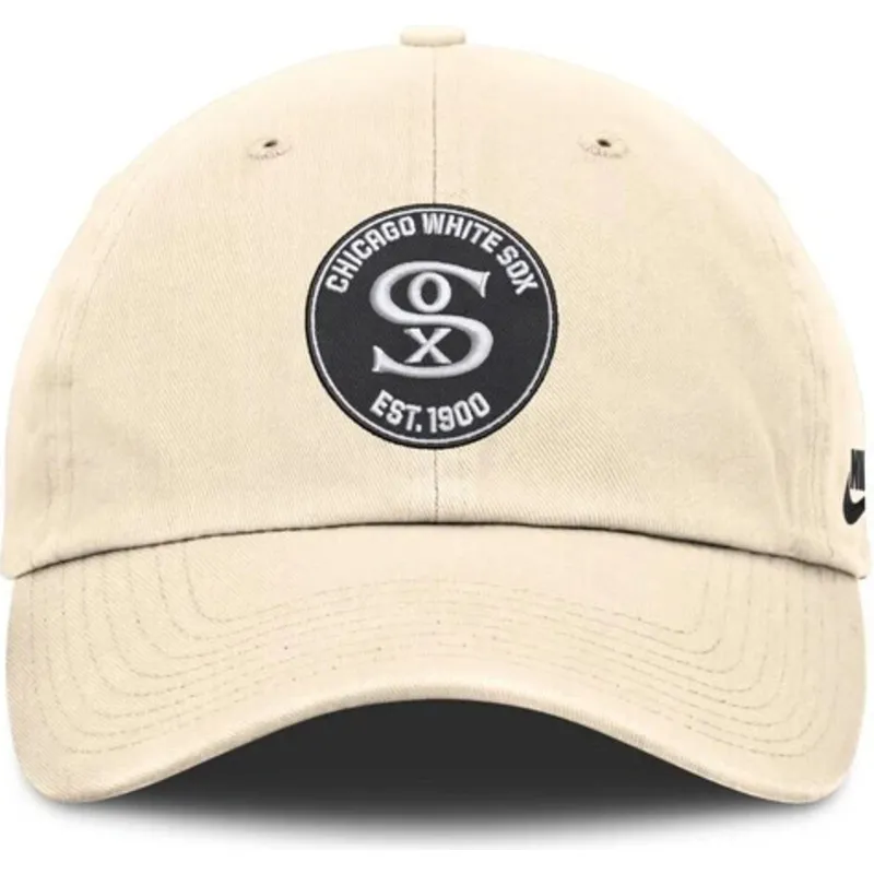 cappellino-curvo-beige-regolabile-club-unstructured-organic-cotton-dei-chicago-white-sox-mlb-di-nike