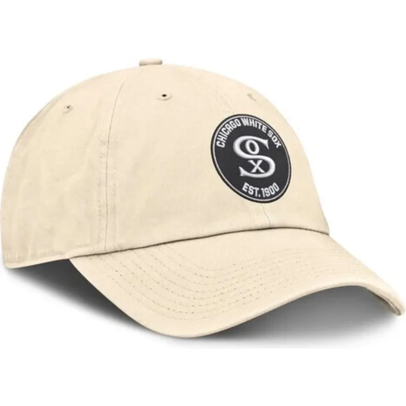 buet-beige-justerbar-kasket-club-unstructured-organic-cotton-fra-chicago-white-sox-mlb-fra-nike