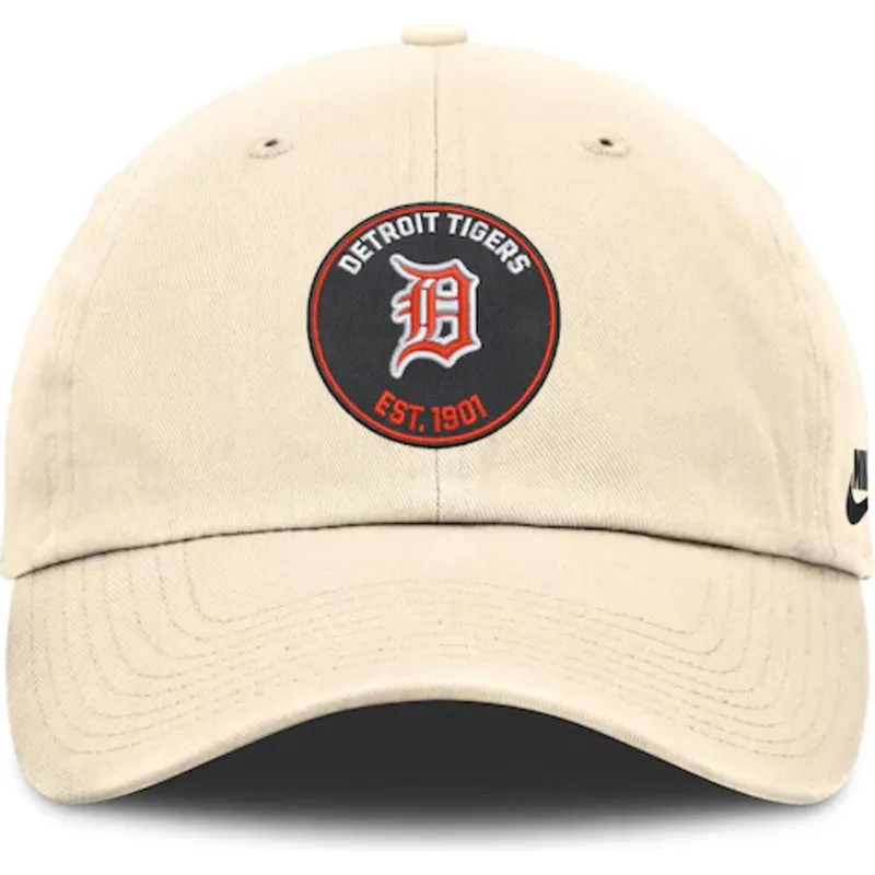 casquette-courbee-beige-ajustable-club-unstructured-organic-cotton-detroit-tigers-mlb-nike
