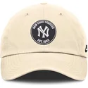 petten-gebogen-beige-verstelbare-band-club-unstructured-organic-cotton-van-new-york-yankees-mlb-van-nike