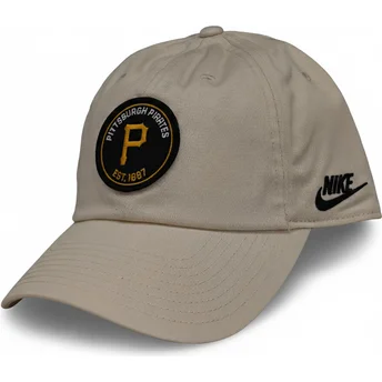 Beige verstellbare Kappe mit gebogenem Schirm Club Unstructured Organic Cotton der Pittsburgh Pirates MLB von Nike