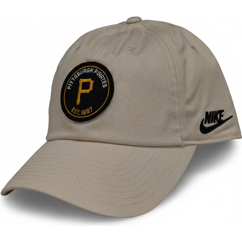 buet-beige-justerbar-kasket-club-unstructured-organic-cotton-fra-pittsburgh-pirates-mlb-fra-nike