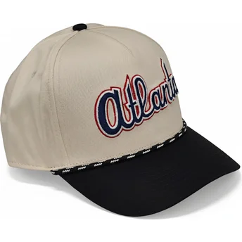 Nike MLB Atlanta Braves Rise Structured Snapback-Kappe in Beige und Schwarz