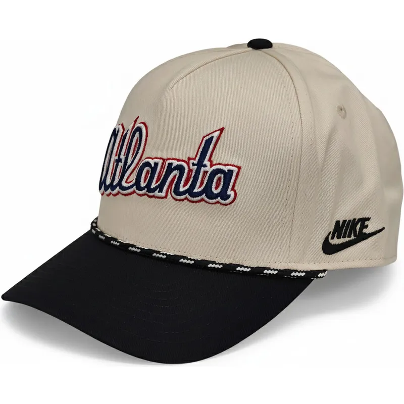 bezowo-czarna-czapka-z-zakrzywionym-daszkiem-snapback-rise-structured-atlanta-braves-mlb-nike