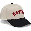 bezowo-czarna-czapka-z-zakrzywionym-daszkiem-snapback-rise-structured-boston-red-sox-mlb-marki-nike