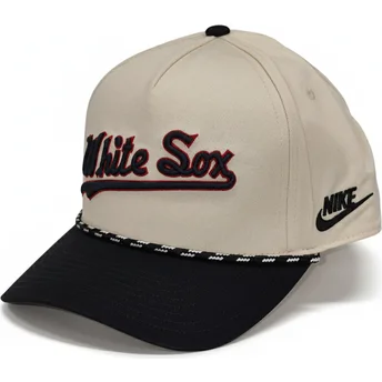 Petten gebogen beige snapback Rise Structured van Chicago White Sox MLB van Nike