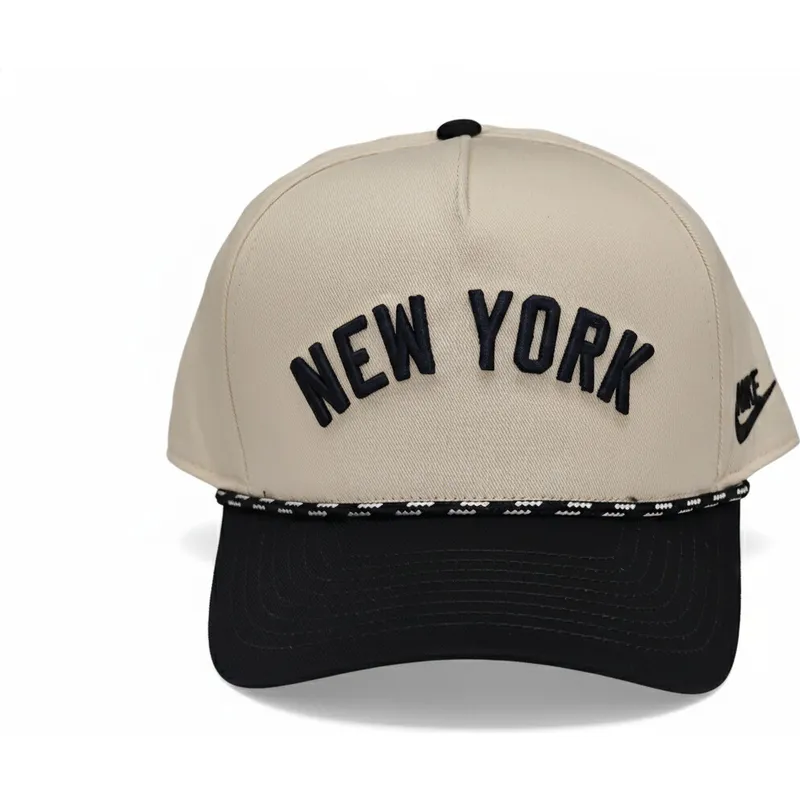 petten-gebogen-beige-snapback-rise-structured-van-new-york-yankees-mlb-van-nike