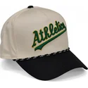 beige-och-svart-bojd-keps-snapback-rise-structured-fran-oakland-athletics-mlb-av-nike