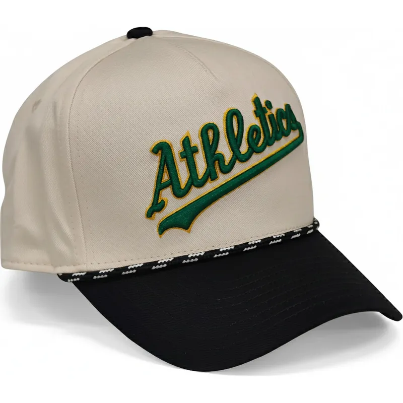 cappellino-curvo-beige-e-nero-snapback-rise-structured-di-oakland-athletics-mlb-di-nike