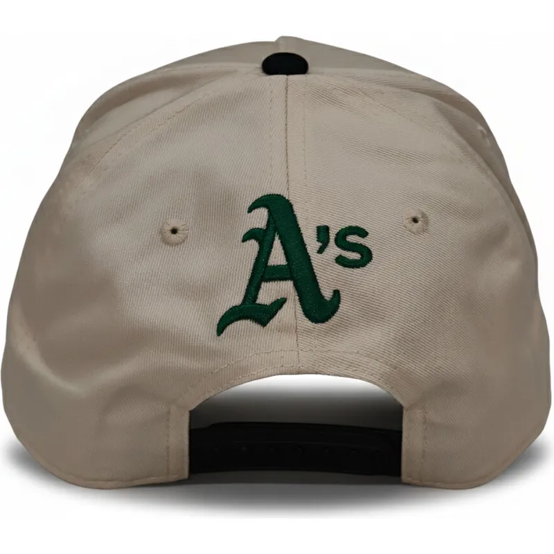 casquette-courbee-beige-et-noire-snapback-rise-structured-oakland-athletics-mlb-nike