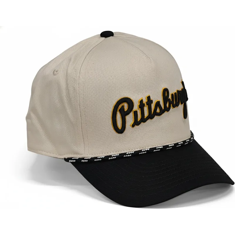 beige-og-sort-buet-kasket-snapback-rise-structured-fra-pittsburgh-pirates-mlb-fra-nike