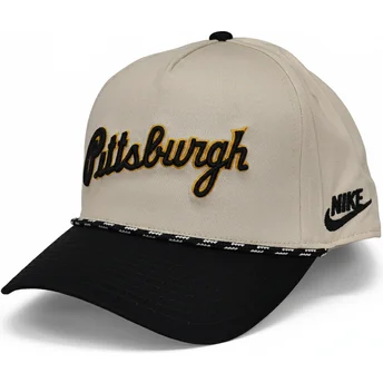Καπέλο με καμπύλη μπεζ και μαύρο snapback Rise Structured των Pittsburgh Pirates MLB από τη Nike