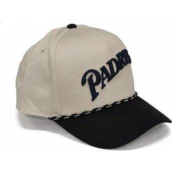 Nike San Diego Padres MLB Snapback Rise Structured Beige und Schwarze Gebogene Kappe