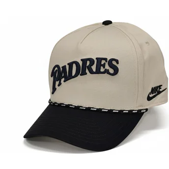 Beżowo-czarna czapka z daszkiem snapback Rise Structured San Diego Padres MLB Nike