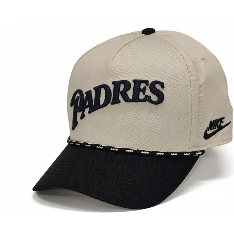 casquette-courbee-beige-et-noire-snapback-rise-structured-san-diego-padres-mlb-nike