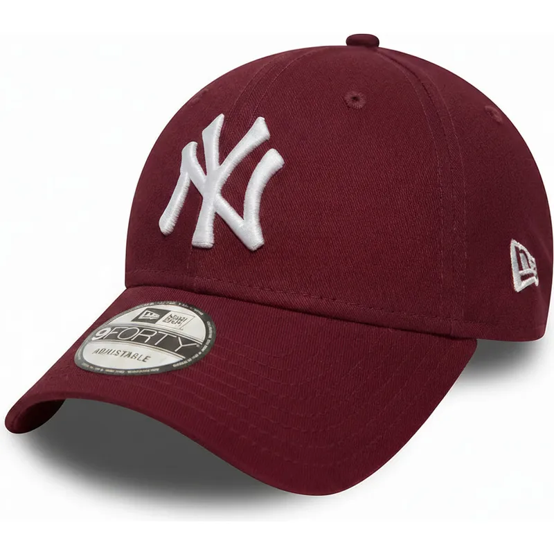 cappellino-curvo-rosso-cardinale-regolabile-9forty-essential-dei-new-york-yankees-mlb-di-new-era