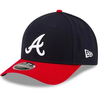Marineblå og rød buet kasket snapback 9FORTY M-Crown Player Replica fra Atlanta Braves MLB fra New Era