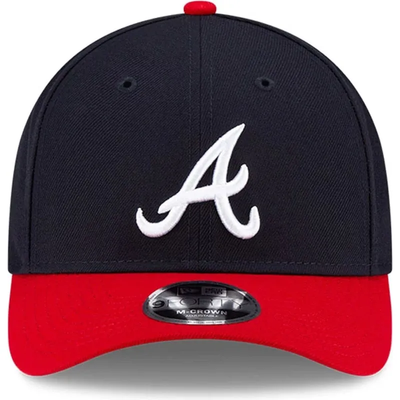 marinebla-og-rod-buet-kasket-snapback-9forty-m-crown-player-replica-fra-atlanta-braves-mlb-fra-new-era