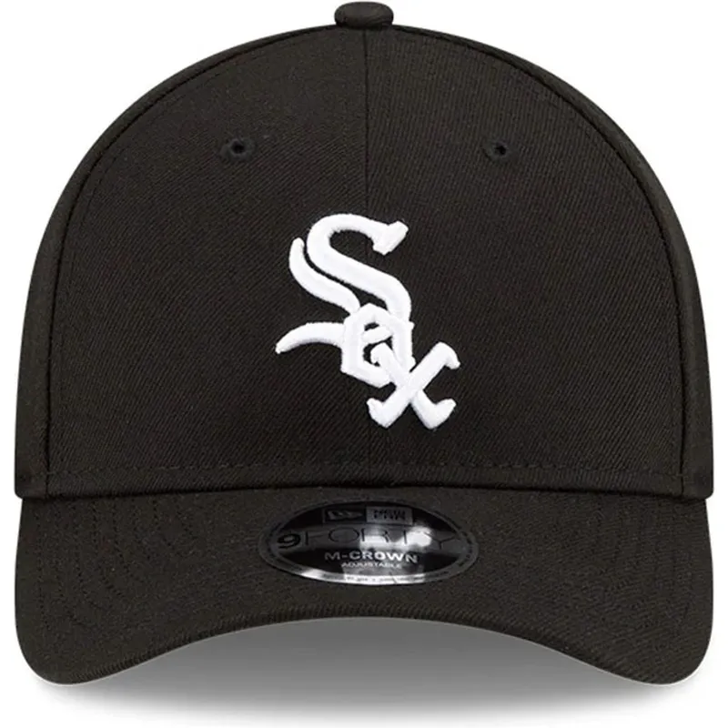 schwarze-gebogene-snapback-kappe-9forty-m-crown-player-replica-der-chicago-white-sox-mlb-von-new-era
