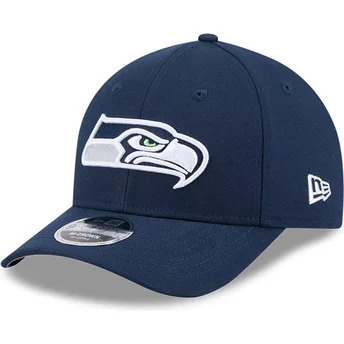 Petten gebogen marineblauw snapback 9FORTY M-Crown Team van Seattle Seahawks NFL van New Era