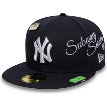 Petten plat marineblauw aangepast 59FIFTY Subway Series van New York Yankees MLB van New Era