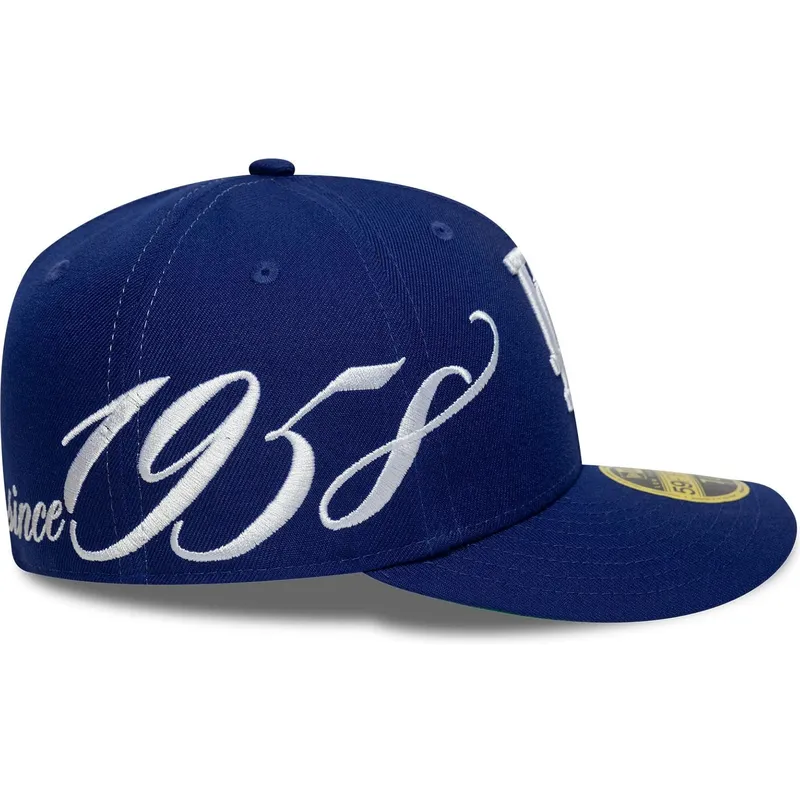 bojd-bla-justerad-keps-59fifty-low-profile-precurved-est-script-fran-los-angeles-dodgers-mlb-av-new-era