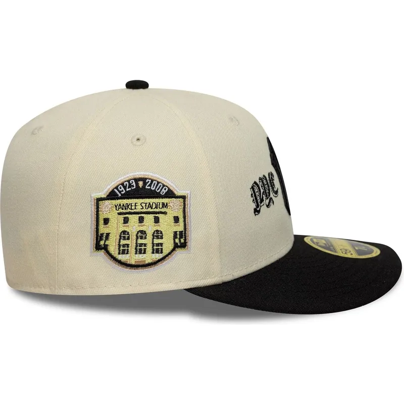 buet-beige-og-sort-fitted-kasket-59fifty-low-profile-precurved-coops-fra-new-york-yankees-mlb-fra-new-era