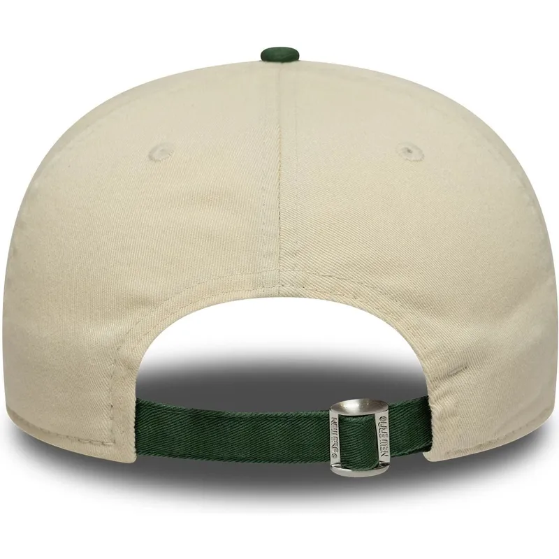 cappellino-curva-beige-e-verde-regolabile-19twenty-washed-graphic-di-new-york-yankees-mlb-di-new-era
