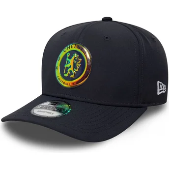 Petten gebogen marineblauw snapback 9SEVENTY Stretch Snap Iridiscent van Chelsea Football Club Premier League van New Era