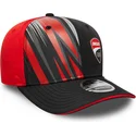 sort-og-rod-buet-kasket-snapback-9seventy-stretch-snap-print-fra-ducati-motor-motogp-fra-new-era