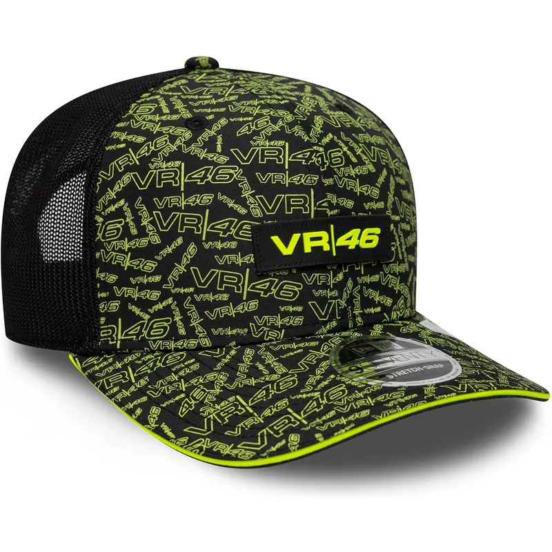 sort-og-gul-trucker-kasket-9seventy-stretch-snap-all-over-print-fra-valentino-rossi-vr46-motogp-fra-new-era