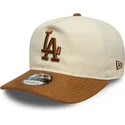 bojd-beige-och-brun-justerbar-keps-9fifty-a-frame-suede-visor-los-angeles-dodgers-mlb-fran-new-era