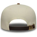 buet-beige-og-brun-justerbar-kasket-9fifty-a-frame-suede-visor-fra-los-angeles-dodgers-mlb-fra-new-era