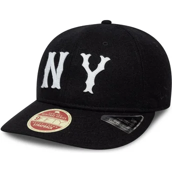 Cappellino curvo nero regolabile 9FIFTY Retro Crown Heritage Series dei New York Highlanders MLB di New Era