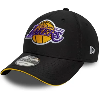 Petten gebogen zwart verstelbare band 9FORTY Microfibre van Los Angeles Lakers NBA van New Era