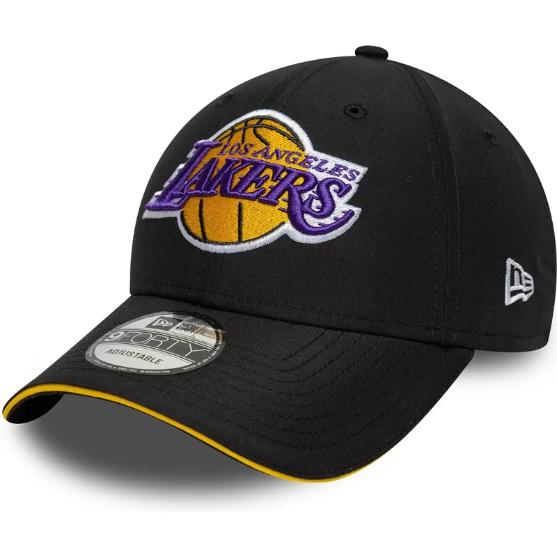 new-era-curved-brim-9forty-microfibre-los-angeles-lakers-nba-black-adjustable-cap
