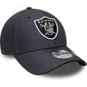 gra-justerbar-kurvet-kasket-9forty-microfibre-fra-las-vegas-raiders-nfl-fra-new-era