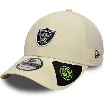 Böjd beige justerbar keps 9FORTY Recycled Midi från Las Vegas Raiders NFL av New Era