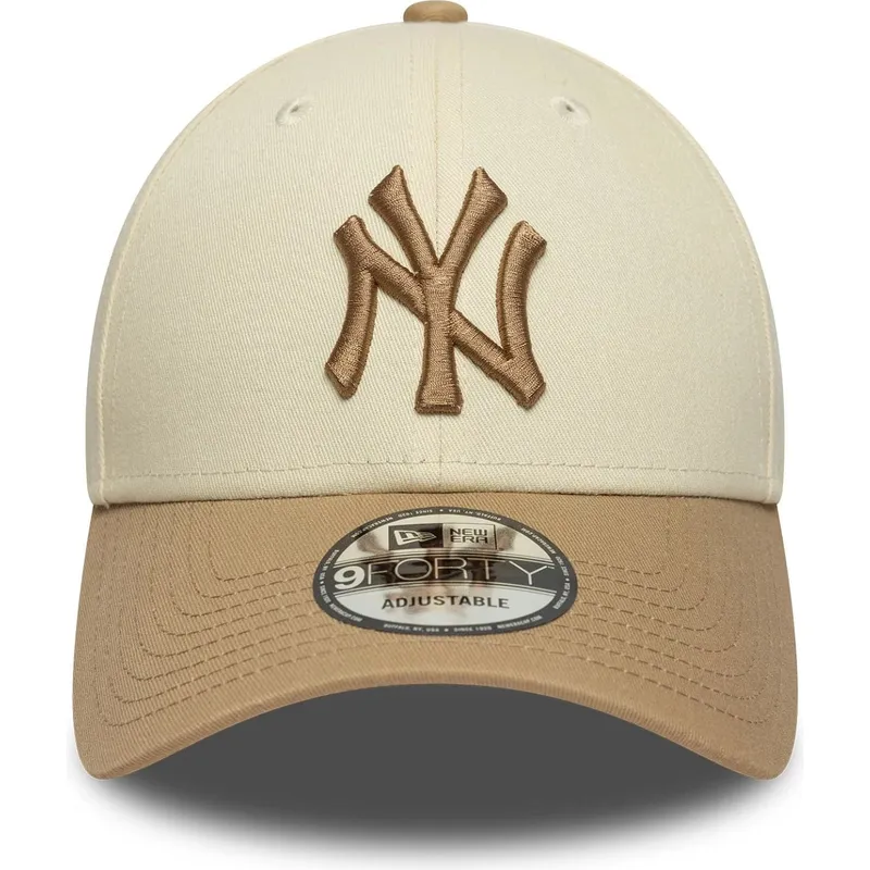 petten-gebogen-beige-verstelbaar-9forty-colour-block-van-new-york-yankees-mlb-van-new-era