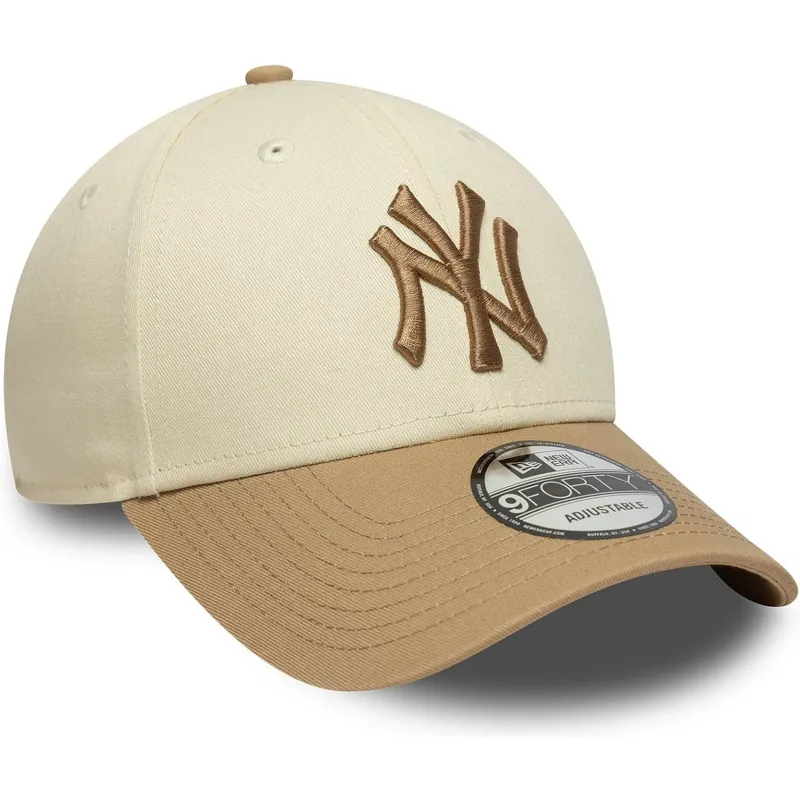petten-gebogen-beige-verstelbaar-9forty-colour-block-van-new-york-yankees-mlb-van-new-era