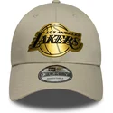 petten-gebogen-beige-snapback-9forty-metallic-van-los-angeles-lakers-nba-van-new-era