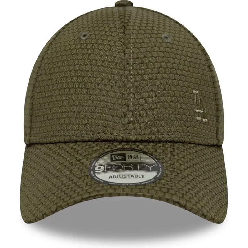 gron-curved-snapback-kasket-med-gront-logo-9forty-mesh-flawless-fra-los-angeles-dodgers-mlb-fra-new-era