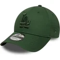 new-era-curved-brim-green-logo-9forty-league-essential-los-angeles-dodgers-mlb-green-adjustable-cap