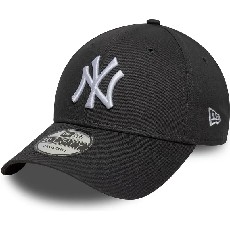 gra-justerbar-curved-kasket-9forty-league-essential-fra-new-york-yankees-mlb-fra-new-era