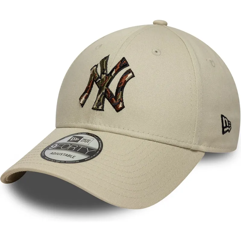 new-era-curved-brim-9forty-camo-infill-new-york-yankees-mlb-beige-adjustable-cap