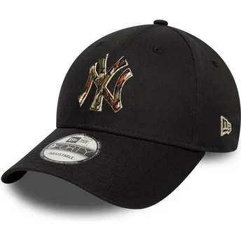 Petten gebogen zwart verstelbare band 9FORTY Camo Infill van New York Yankees MLB van New Era